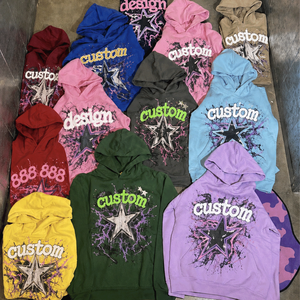 Felpa Oversize con Logo Personalizzato, Stampa Puff, Ricamo Applicato, Patch, Lavaggio Acido, Stile Streetwear Pesante - Product Image 1