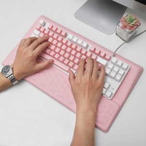 Support de clavier de bureau personnalisé avec <span class=keywords><strong>repose</strong></span>-poignets en cuir souple et mousse ergonomique pour ordinateur, support de clavier surélevé, plateau de support pour poignets - Product Image 1