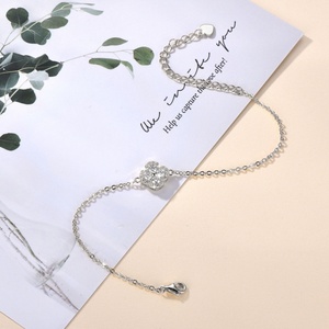 Exquisite Jewelry Eco-friendly Copper 14k Gold Plated 3MM VVS GRA Moissanite Classic Fashion Four Leaf Chain Link <b>Bracelet</b> - Product Image 3