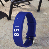 Penjualan terlaris 8 jam tangan bergetar Alarm untuk anak-anak olahraga Pedometer gelang silikon pelacak tidur persegi panjang casing merek gerakan Haiou