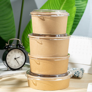 Nhà sản xuất tùy chỉnh dùng một lần cấp thực phẩm giấy kraft Bát súp giấy kraft Bát salad - Product Image 1