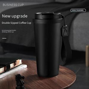 Tazza da Auto Portatile Isolata Sottovuoto da 20oz, Bicchiere in Acciaio Inossidabile con Cannuccia e Cordino, Perfetto per la Guida Quotidiana - Product Image 2