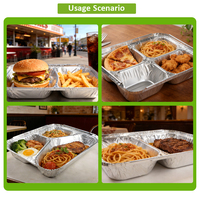 Barquettes en aluminium Qiangli à 4 compartiments avec couvercles en plastique, assiettes jetables à compartiments pour la restauration et le stockage personnel des aliments