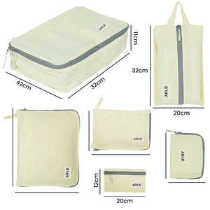 Ensemble organisateur <span class=keywords><strong>de</strong></span> <span class=keywords><strong>voyage</strong></span> en nylon léger <span class=keywords><strong>de</strong></span> grande capacité pochettes <span class=keywords><strong>de</strong></span> rangement multi-tailles avec fermeture à glissière cubes d'emballage pratiques - Product Image 6