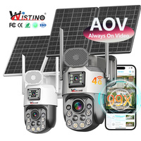 Caméra de sécurité solaire CCTV Wistino 4K à double objectif, zoom automatique 99X, détection humaine, vision nocturne couleur, caméra solaire Aov