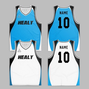 HEALY Adult 100% Polyester Reversible Basketball Uniform Plus Size Quick Dry Breathable Mesh Fabric Sleeveless V-Neck Custom - Product Image 1
