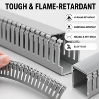 Goulotte PVC à fentes robuste 35x35mm, résistante aux chocs, ignifuge, sans halogène, résistante à la chaleur, pour applications industrielles