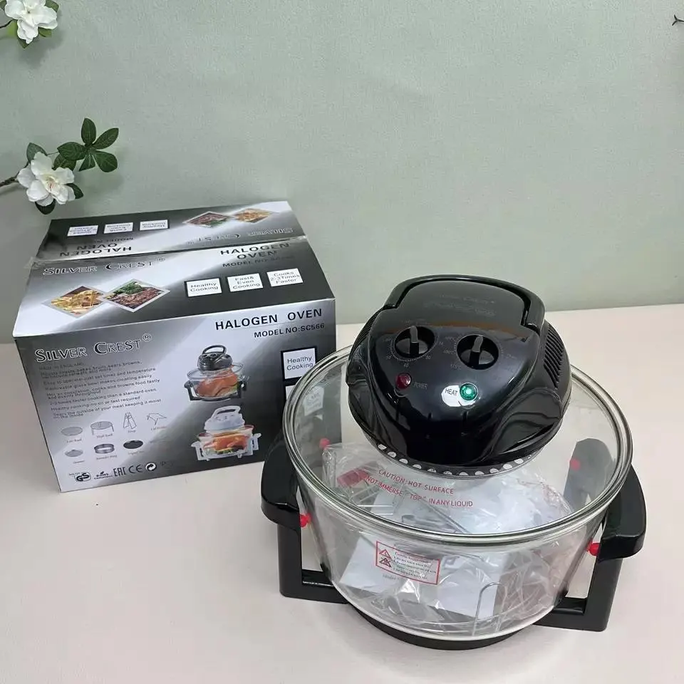 Glass Bowl Toaster Electric Oil-free Hot Deep Air Fryer Halogen Oven Silver Multifunctional Kitchen Home Crest 20l Plastic Horno