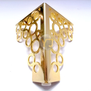Yijun Furniture Legs <b>Gold</b> Hollow Floral Design Adjustable Aluminum Alloy Modern Minimalist Luxury Cabinet <b>Sofa</b> Support - Product Image 1