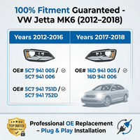 Nuevos Faros LED para Jetta Mk6, 6000K, Plug-and-Play, Accesorios para Jetta MK6 2011-2018, Luz de Giro, 8000 Lúmenes, DRL, Jetta Vs5 2026