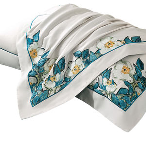 طقم أغطية سرير فاخر من القطن الخالص عالي الجودة قابل للتخصيص من ألينهوم لوناريا، طقم غطاء لحاف مطرز OEM ODM - Product Image 6