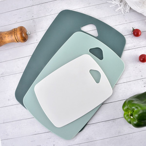 Three Piece Plastic Cutting Board Set Rectangle Green PP Kitchen Chopping Block Set - Product Image 2