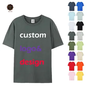 Camiseta lisa con serigrafía de algodón 100% de alta calidad, camiseta gráfica personalizada, camiseta en blanco con estampado