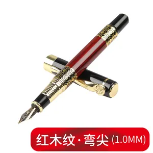 Vip Cadeau De Luxe Haut De gamme En acier Inoxydable logo personnalisé Classique Noir rouge En Métal Rouleau Stylo plume 1.0mm 0.5mm pointe encre stylo