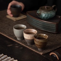 Tasse à thé Kung Fu en céramique artisanale style ancien BAIKE, 80 ml, écologique, petite tasse individuelle, ensemble de thé rétro