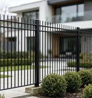 Clôture anti-escalade en acier zingué noir thermolaqué sur mesure, 3 mètres de haut, style traditionnel/moderne, écologique pour jardin extérieur