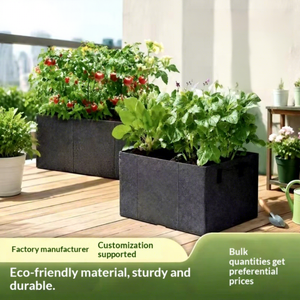 Fabricant de pots de plantation en feutre respirants et robustes, vente en gros. Pots de plantation rectangulaires en feutre personnalisables avec compartiments pour la maison - Product Image 2