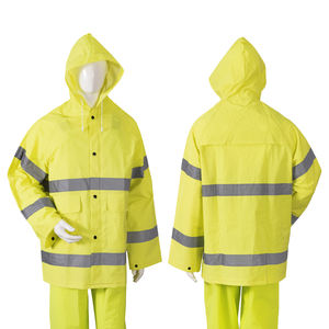 بدلة مطر عالية الجودة للرجال البالغين مصنوعة من البولي فينيل كلوريد الأصفر والبوليستر، مقاومة للماء والرياح وقابلة للتنفس ومتينة للغاية - Product Image 5
