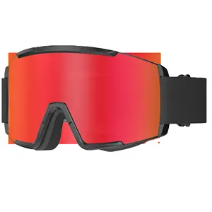 핑거 프린트 UV 구형 미러 코팅 렌즈 겨울 고글 교환 가능한 마그네틱 렌즈 스키 고글