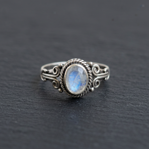 Natural Rainbow <b>Moonstone</b> <b>Ring</b> Sterling Silver 92.5 Gemstone <b>Rings</b> Handmade Silver <b>Moonstone</b> <b>Rings</b> - Product Image 1