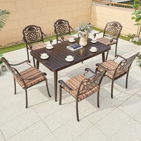 à manger de coulée de Style Durable chinois terrasse extérieure arrière-cour en aluminium 6 chaises meubles de Table de luxe