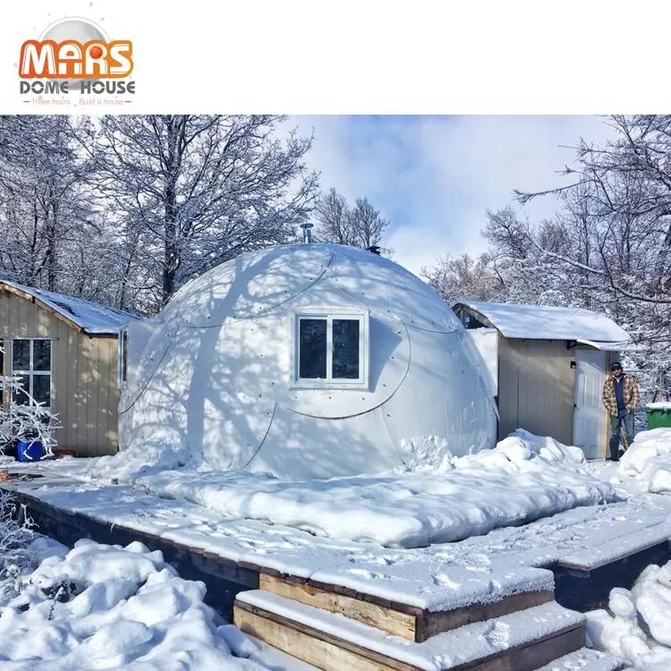 6M diameter cheap factory price winter outdoor prefabricated dome house for home use