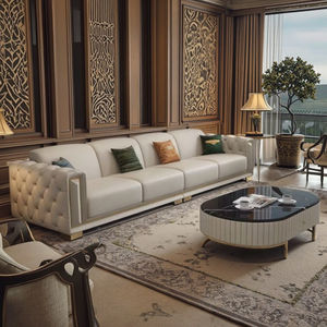 इतालवी उच्च अंत लक्जरी आधुनिक फैशन चमड़े के लिविंग रूम फर्नीचर सेट आधुनिक सोफे सेट न्यूनतम चमड़े के सोफे सेट - Product Image 3