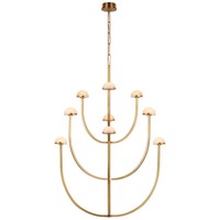Iluminación de decoración de interiores moderna, proyecto de Villa de Hotel, luz de techo de cobre, colgante de alabastro de latón, lámpara colgante, lámpara de araña