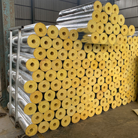 Dukungan OEM Sistem HVAC, Tabung Wol Kaca Berlapis FSK Khusus, Tebal 40mm, Isolasi Termal, Pipa Wol Kaca Berlapis Aluminium Foil