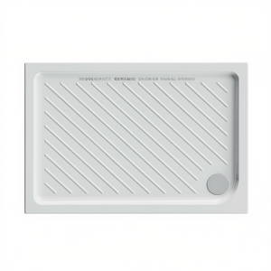 Plato de Ducha Rectangular Dolomite Gemma Cerámica 80 x 120 cm H. 7 cm con Ranuras de Drenaje para Baños - Product Image 2