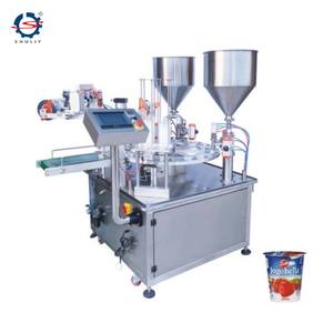 Machine de remplissage et de scellage rotative à 2 têtes pour pots de sauce au yaourt et de gelée - Product Image 4