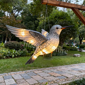 Lanterne en forme de colibri en soie imperméable, lumière à économie d'énergie, prix d'usine pour Noël, remise de diplôme, événements en plein air - Product Image 1