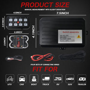 8 Gang Off-Road LED <span class=keywords><strong>Switch</strong></span> <span class=keywords><strong>Panel</strong></span> Circuit Control Box Général pour SUV ATV UTV Truck 4x4 Marine 12V 24V Véhicules - Product Image 5