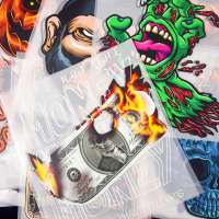 Patchs d'Halloween prêts à poser, motifs pour vêtements, étiquettes, décalcomanies thermocollantes, accessoires vestimentaires, transferts DTF pour T-shirts, plastisol