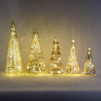 Fabrik preis Benutzer definierte Weihnachts dekoration Elektronische LED-Glasbaum dekoration