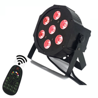 Projecteur LED Par Slim 7x18W RGBWA UV 6-en-1 IP33 avec télécommande et intensité réglable pour DJ, discothèques et décorations de mariage