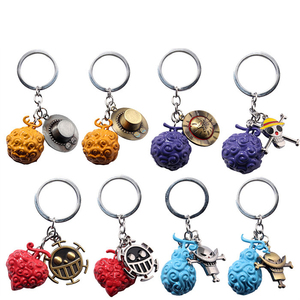 8 Styles <span class=keywords><strong>Luffy</strong></span> Démon <span class=keywords><strong>Fruit</strong></span> Pièce Cosplay Alliage Cartoon Anime Porte-clés - Product Image 1