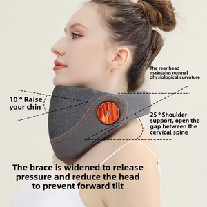 <span class=keywords><strong>Collier</strong></span> <span class=keywords><strong>cervical</strong></span> <span class=keywords><strong>chauffant</strong></span> Airbag avec compression d'air pour le soin du cou Correction de traction Oreiller masseur pour le soulagement de la douleur - Product Image 3