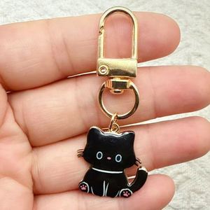 Wholesale Cute UV Cartoon <b>Anime</b> Cat Enamel Charms Kawaii Alloy Kitten Mobile Phone Lanyard <b>Keychain</b> Bag Pendant Accessories - Product Image 4