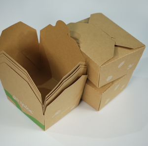 Boîtes à lunch jetables en papier kraft brun Little Boom, contenants alimentaires à emporter pour livraison de repas - Product Image 6