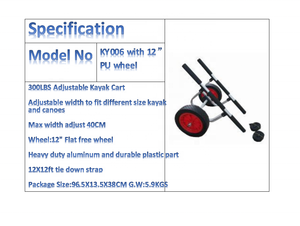 Carrito plegable para kayak de 300 libras, carrito para kayak con rueda de PU de 12 pulgadas/rueda de aire/rueda de globo - Product Image 4