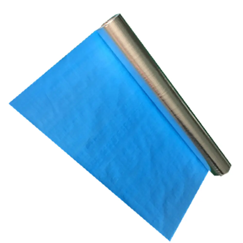 fire proof aluminum foil insulation blue woven fabric radiant barrier Fireproof blue woven foil Roof Sarking