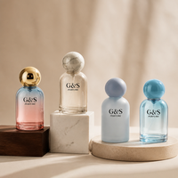 Flacon de parfum vide en verre personnalisé de 50 ml avec bouchon à bille, vaporisateur de luxe pour marque cosmétique