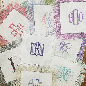 Tovagliolo personalizzato con monogramma francese 100% puro lino nappa tovagliolo da Cocktail in lino con bordo ricamato <span class=keywords><strong>per</strong></span> matrimonio - Product Image 3