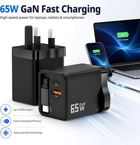 อะแดปเตอร์ชาร์จเร็ว 3 in 1 65W แบบพับเก็บได้ พร้อมพอร์ต USB คู่ และสายชาร์จ Type C - Product Image 5