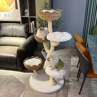 Grande structure d'escalade pour chat en feuilles de bananier naturelles tressées à la main, griffoir, maison pour chat, arbre à chat, plateforme de saut pour chat, jouet pour chat