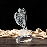 Trophées et médailles de badminton personnalisés Oneway Golden – Gravure de logo personnalisé, design pyramidal en cristal – Tendance mode, métal multi-impression