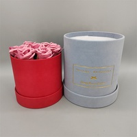 Boîtes d'emballage cadeau pour bouquets de fleurs rondes en matériaux recyclés 2026, finition mate, gaufrage, commandes personnalisées acceptées