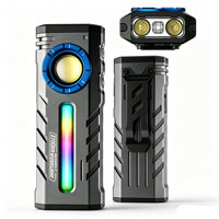Lampe de travail LED COB portable 2700LM avec lumière latérale UV RGB, lampe torche étanche pour réparation automobile, camping, exploration
