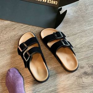 Sandalias de Cuero Genuino Estilo Vintage, Nuevas para el Verano 2026, con Suela Gruesa y Doble Correa, Estilo Femenino - Product Image 6